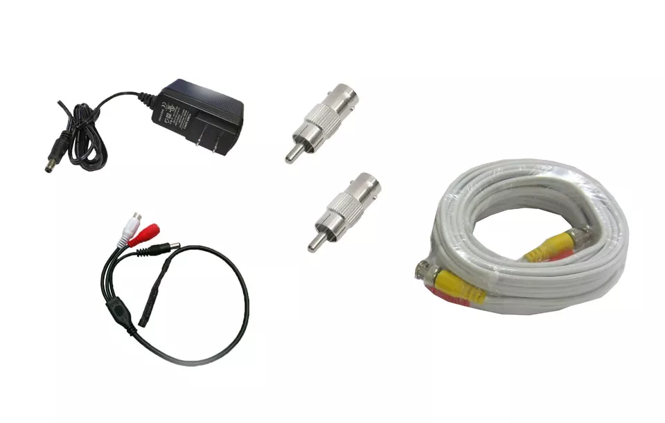 100FT Microphone for Security Camera RCA Audio Mic Cable & DC Power adapter Set (image for) 100FT Microphone for Security Camera RCA Audio Mic Cable & DC Power adapter Set